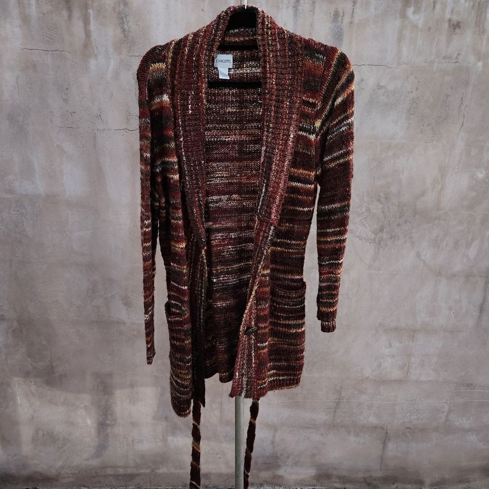 Chicos 70s inspired belted cardigan - Picture 2 of 8
